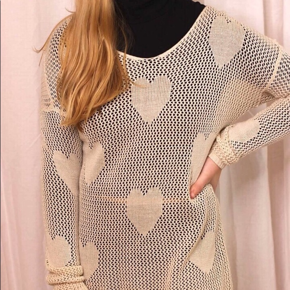 Creme Heart Sweater